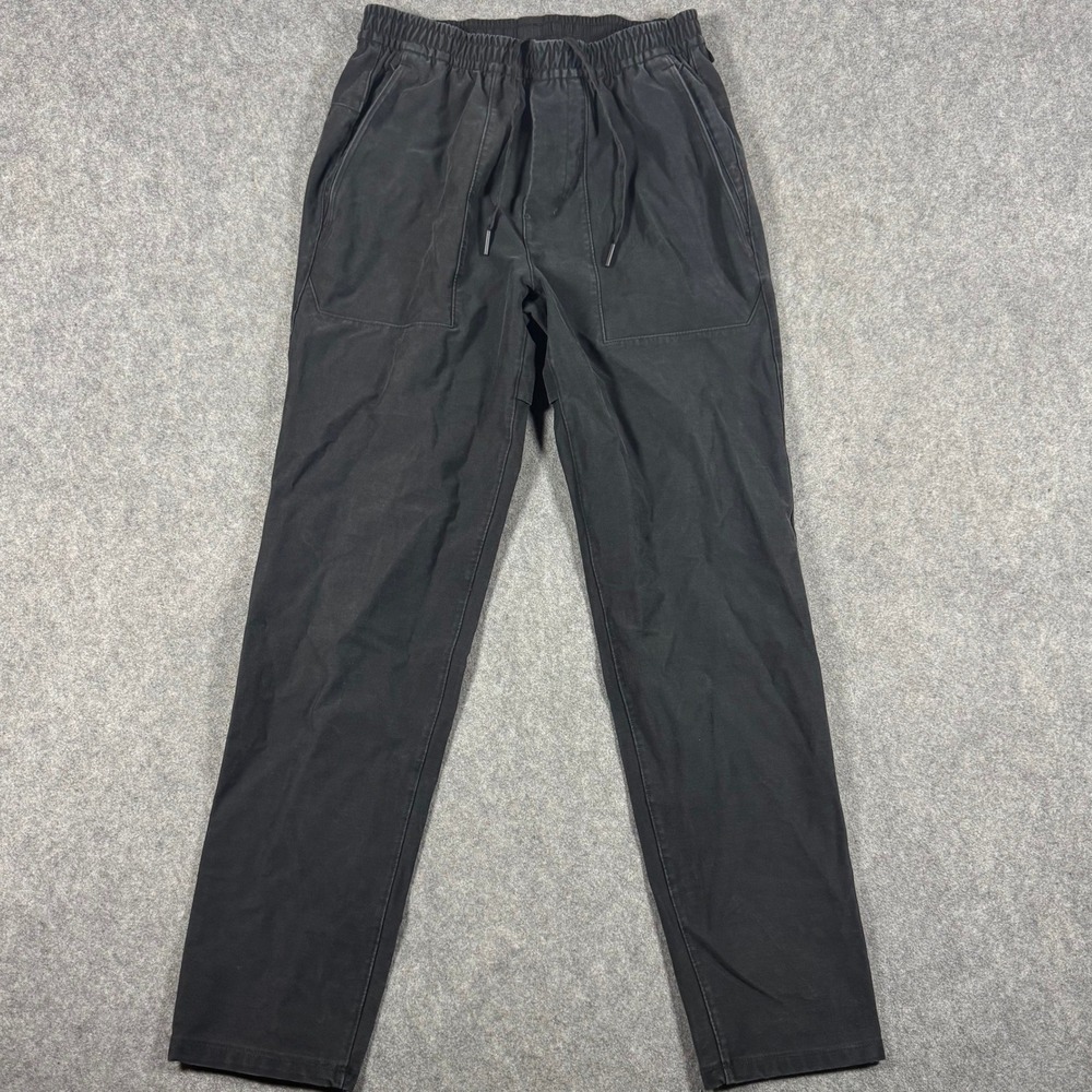 Lululemon Pants Mens Small Black Bowline Tapered Elastic Waist Drawstring Patch